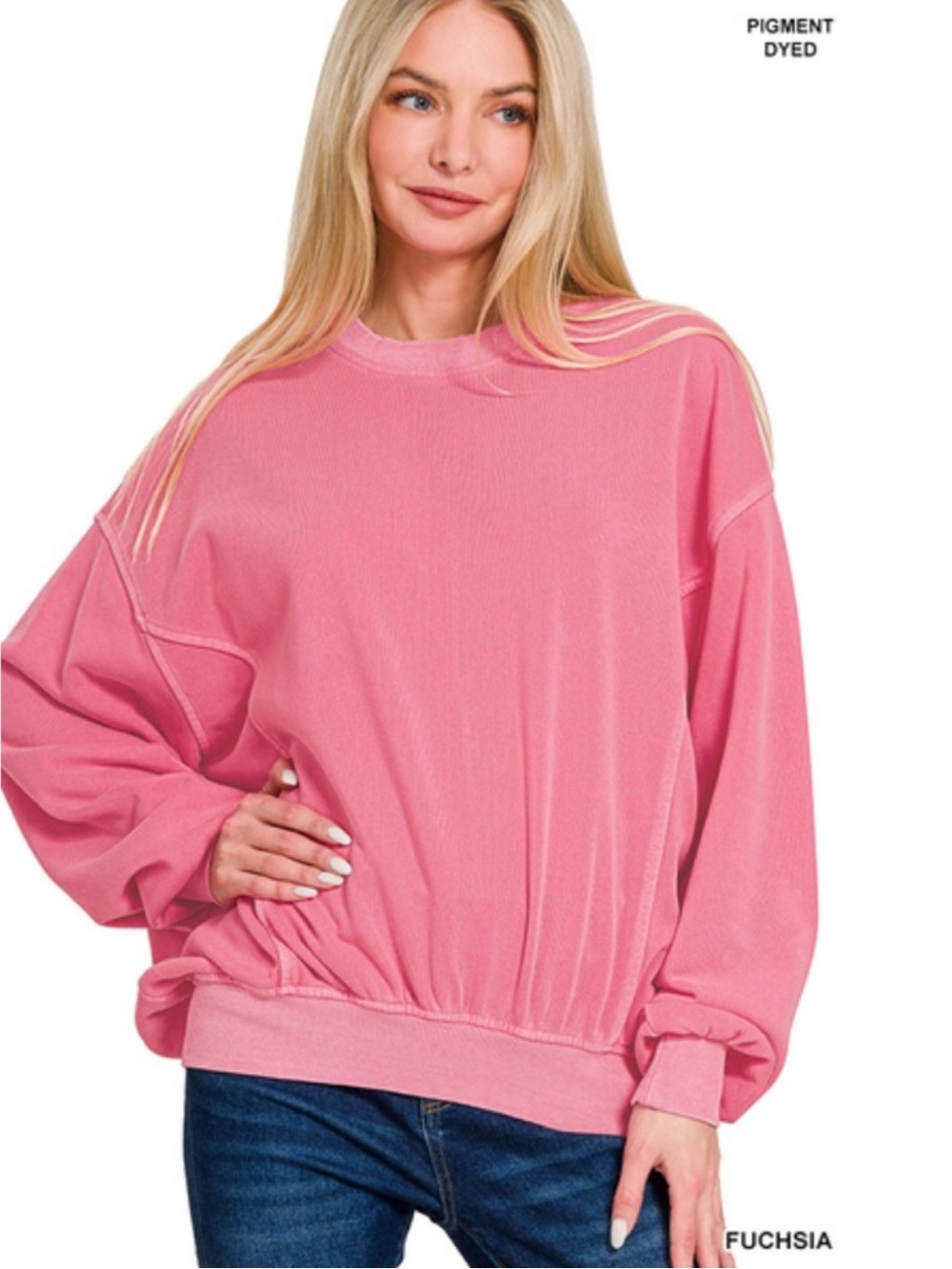 496 🦋 Zenana SOFT FLEECE PIGMENT
DYE PULLOVER